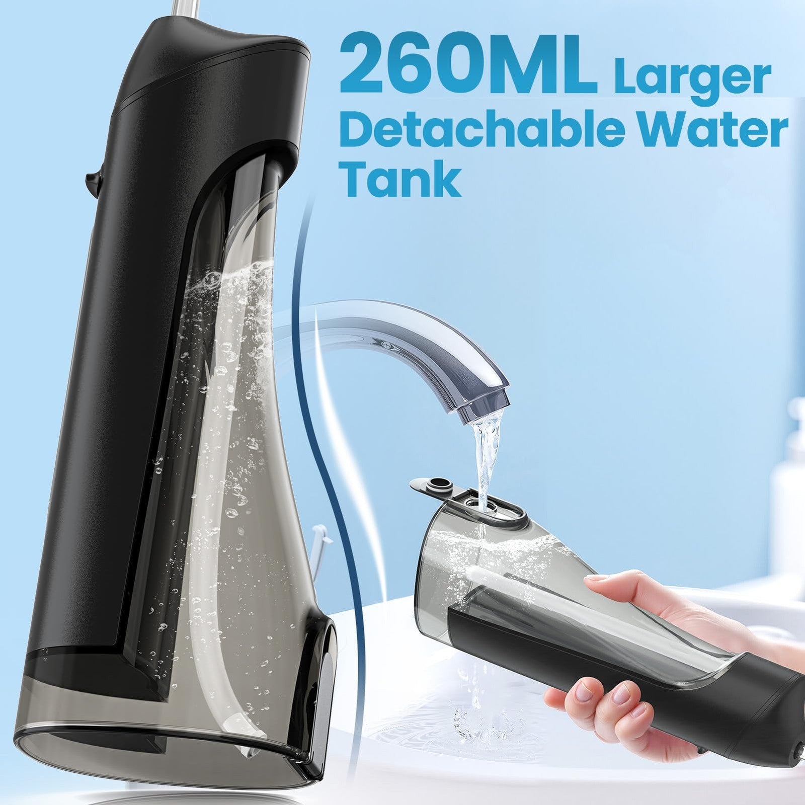 Water Flossers for Teeth-Rechargeable Water Flosser Cordless 3 Modes